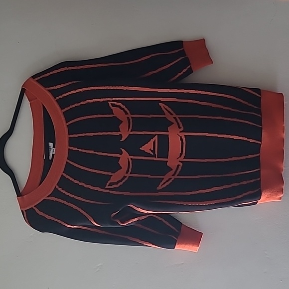 Unique Vintage Black and Orange strip Pumpkin Annaleigh Sweater 1X NEW - Picture 3 of 5